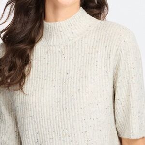 Women's Cream Speckled Ribbed Sweater